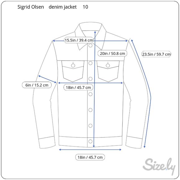 Sigrid Olsen Denim Jean Jacket W/Zipper Closure & Pockets Sz 10 Closet Staple - Picture 12 of 12